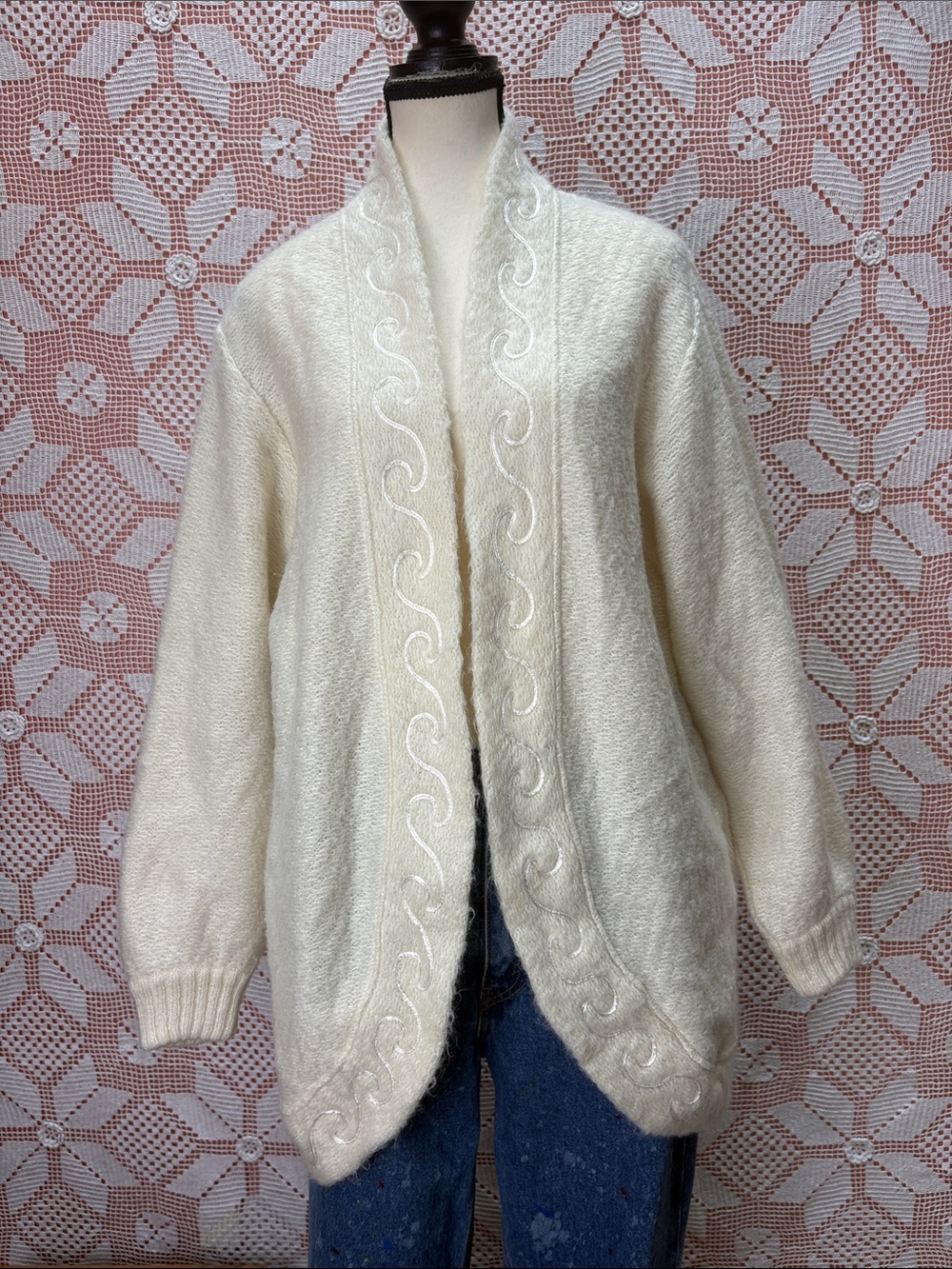 Vintage Vedette Made in Italy Mohair Blend Cardigan Sz M